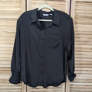 Ship'n Shore Button-Up Shirt Black Size 18W
